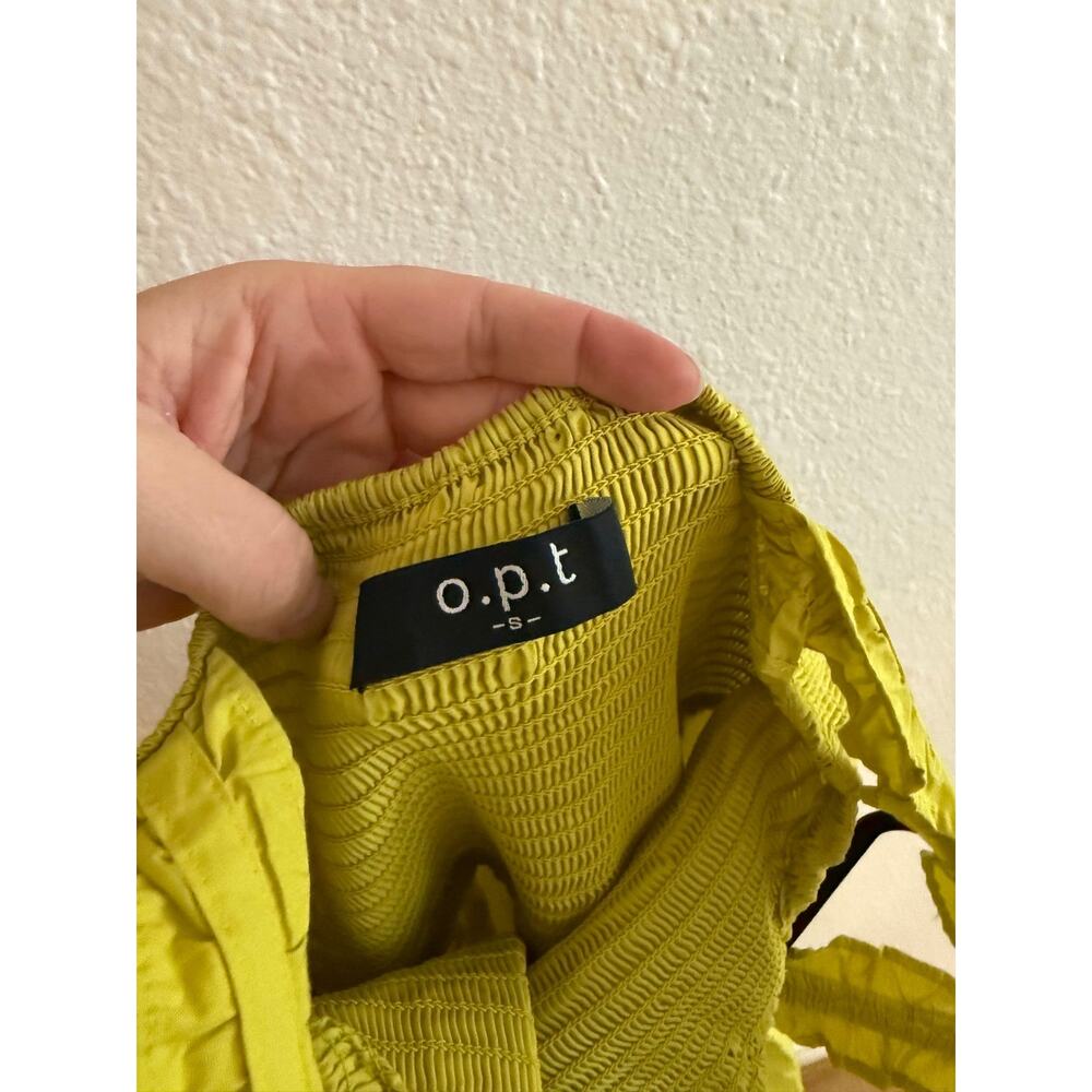 O.P.T. Yellow Tiered Midi Dress Size Small - Picture 4 of 4